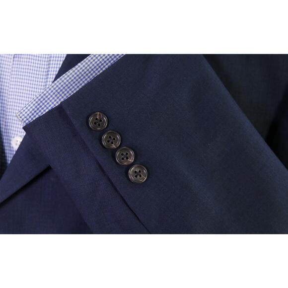Hickey Freeman Solid Navy Blue 3-Btn Blazer Jacket 44R - Picture 6 of 8